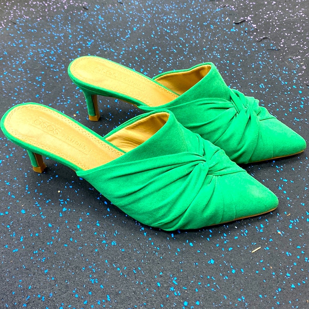 New ASOS shoes Green heeled sandals size 4